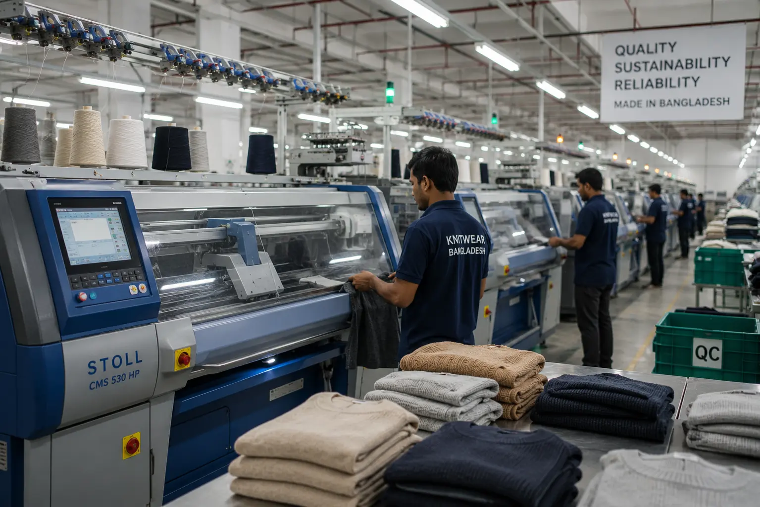 Modern knitwear sweater manufacturing factory in Bangladesh