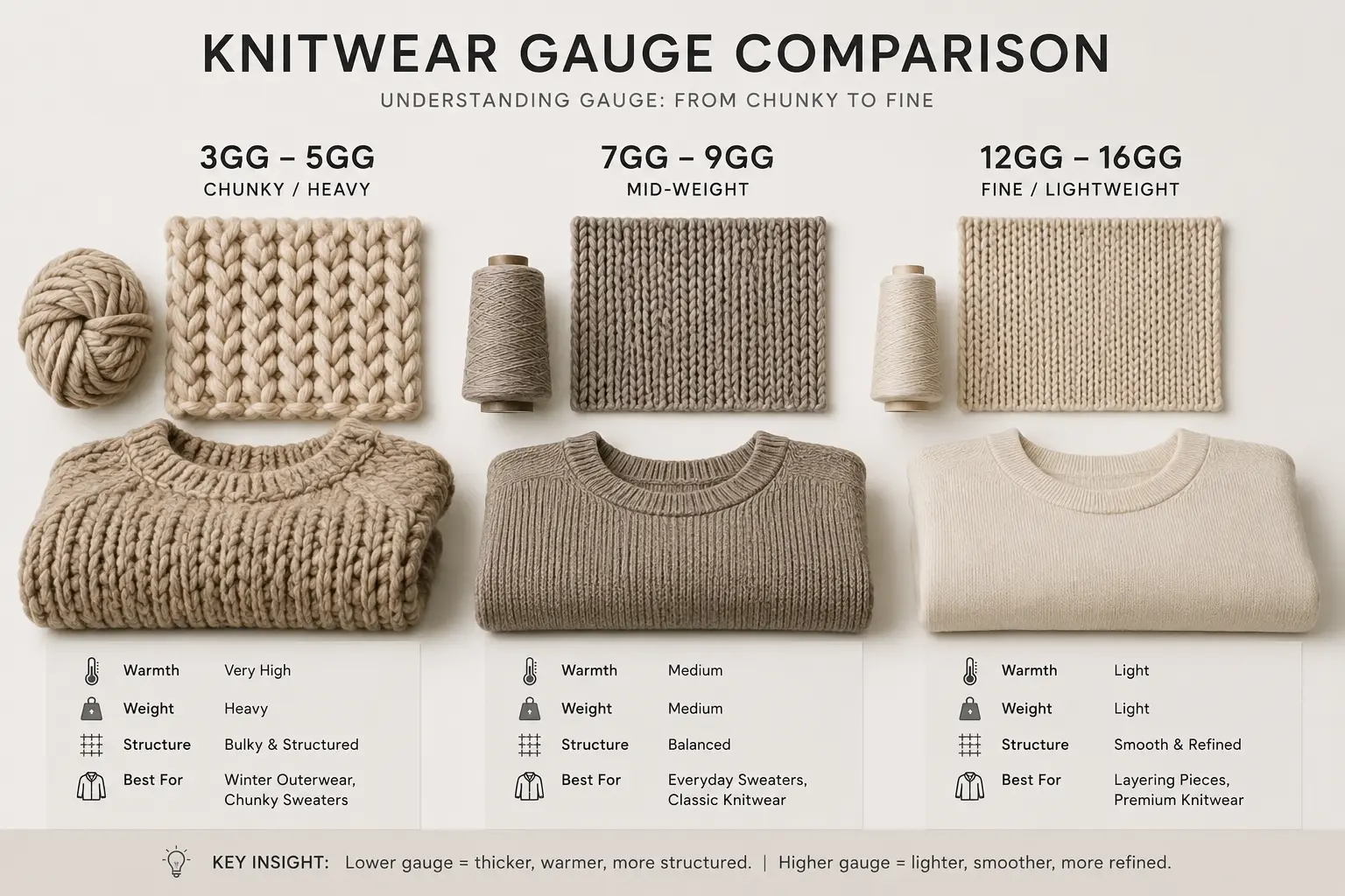 Knitwear Gauge Comparison