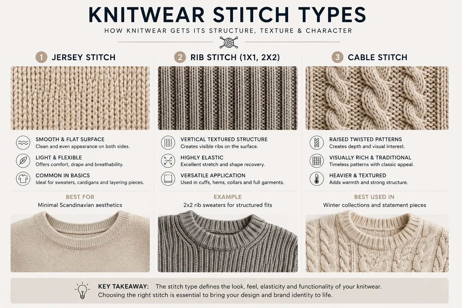 Knitwear Stitch Types