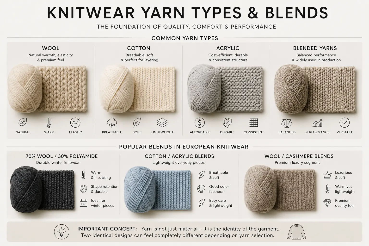 Knitwear Yarn Types and Blends