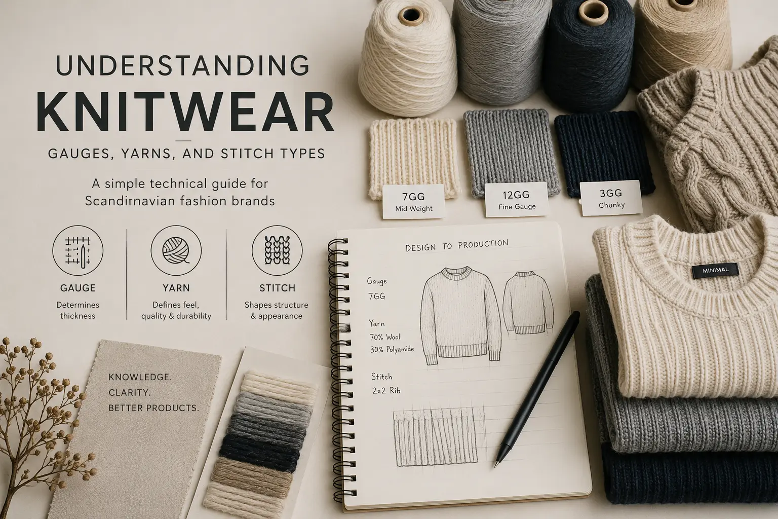 Understanding knitwear gauges yarns and stitch types
